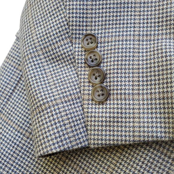 JoS. A. Bank Signature Collection Silk Wool Houndstooth Sport Coat Blazer 40R - Picture 6 of 16
